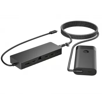 USB-C centrmezgls un klēpjdatora lādētājs HP 9H0H9AA#ABB Kompakts dizains Daudzpusīga savienojamība