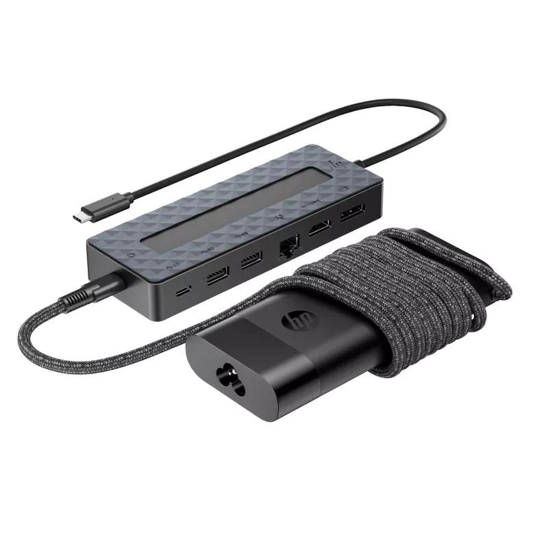 USB-C centrmezgls un klēpjdatora lādētājs HP 9H0H9AA#ABB Kompakts dizains Daudzpusīga savienojamība