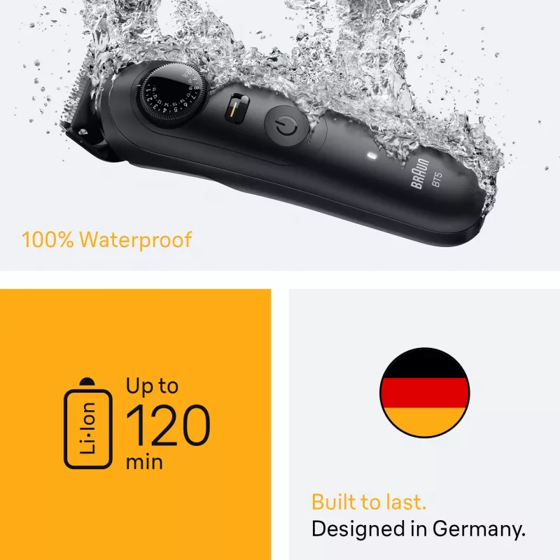 Braun BeardTrimmer 5 BT5560 bārdas trimmeris, akumulators, 40, 2 cm, slapjš/sauss, melns