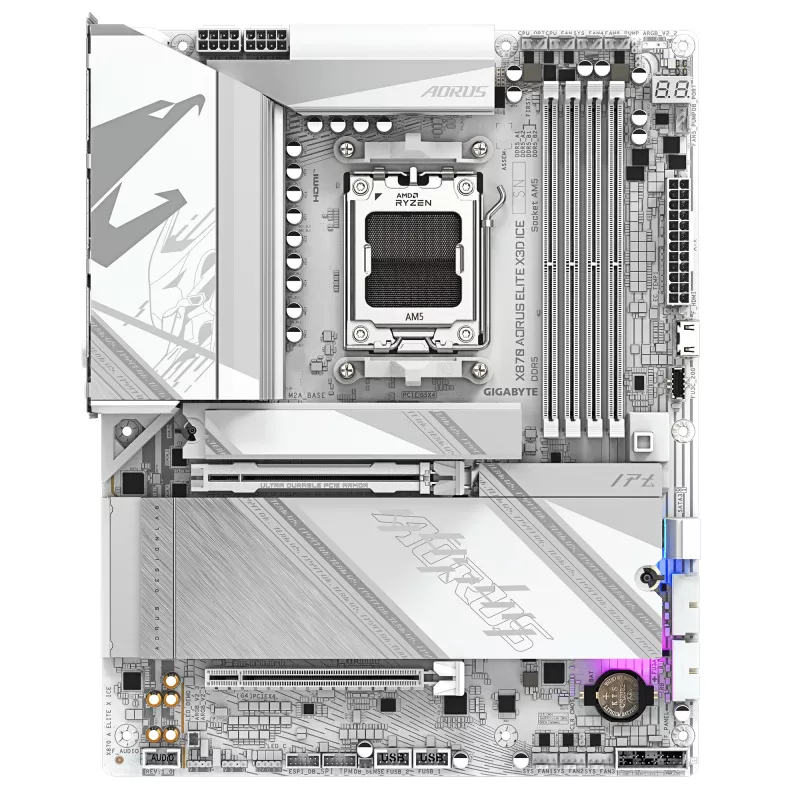 Mātesplate GIGABYTE X870 AORUS ELITE X3D ICE, AMD X870, Socket AM5, ATX