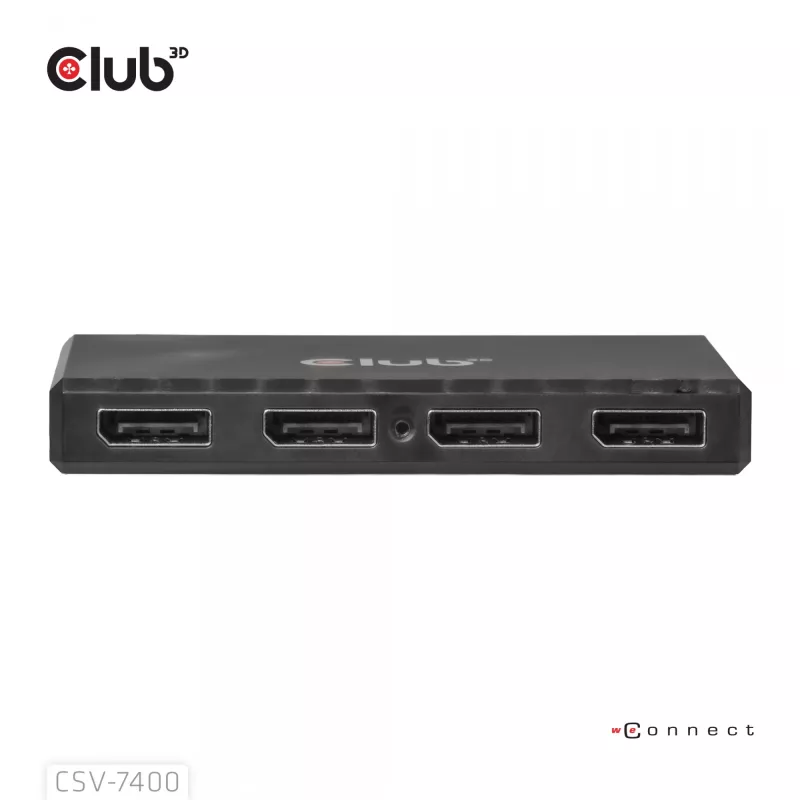 CLUB3D Quad DisplayPort™ Hub – 4 x 4K izšķirtspēja @ 30Hz, MST atbalsts