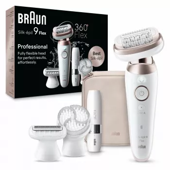 Braun Silk-épil 9 Flex 9-360 3D 40 pincetes Rozā, Balta