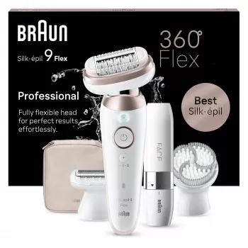 Braun Silk-épil 9 Flex 9-360 3D 40 pincetes Rozā, Balta