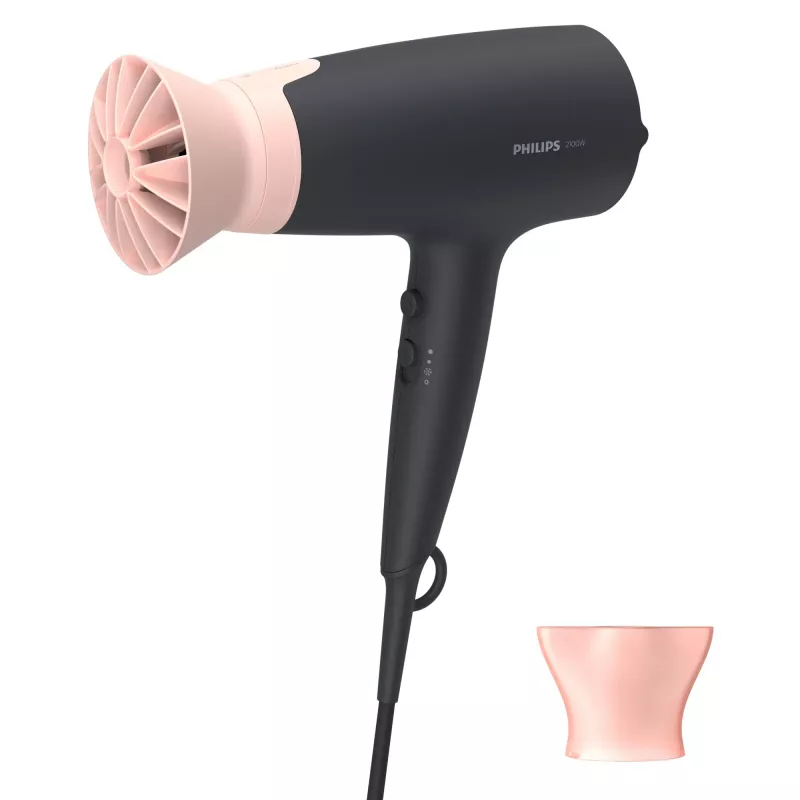 Philips 3000 sērija BHD350/10 matu žāvētājs, DC, Melna, Rozā, Piekarināšanas gredzens, 1.8 m, 2100 W, 220 - 240 V