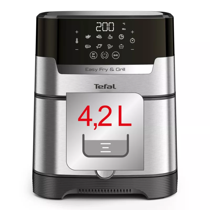 Tefal Easy Fry & Grill EY505D Viena 4,2 L Brīvstāvoša 1550 W Karstā gaisa fritieris Nerūsējošais tērauds