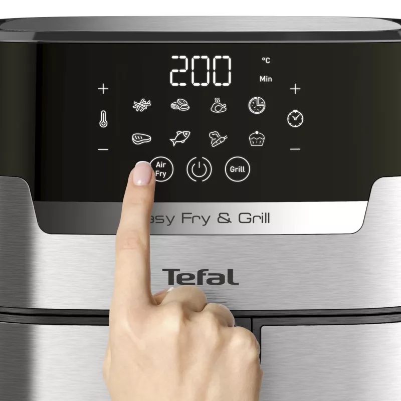 Tefal Easy Fry & Grill EY505D Viena 4,2 L Brīvstāvoša 1550 W Karstā gaisa fritieris Nerūsējošais tērauds