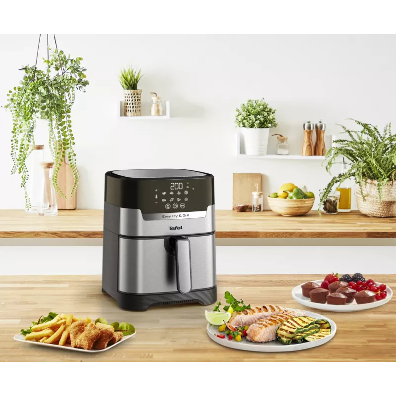 Tefal Easy Fry & Grill EY505D Viena 4,2 L Brīvstāvoša 1550 W Karstā gaisa fritieris Nerūsējošais tērauds