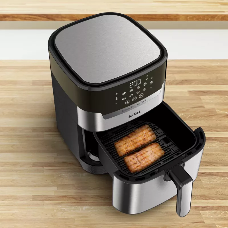 Tefal Easy Fry & Grill EY505D Viena 4,2 L Brīvstāvoša 1550 W Karstā gaisa fritieris Nerūsējošais tērauds