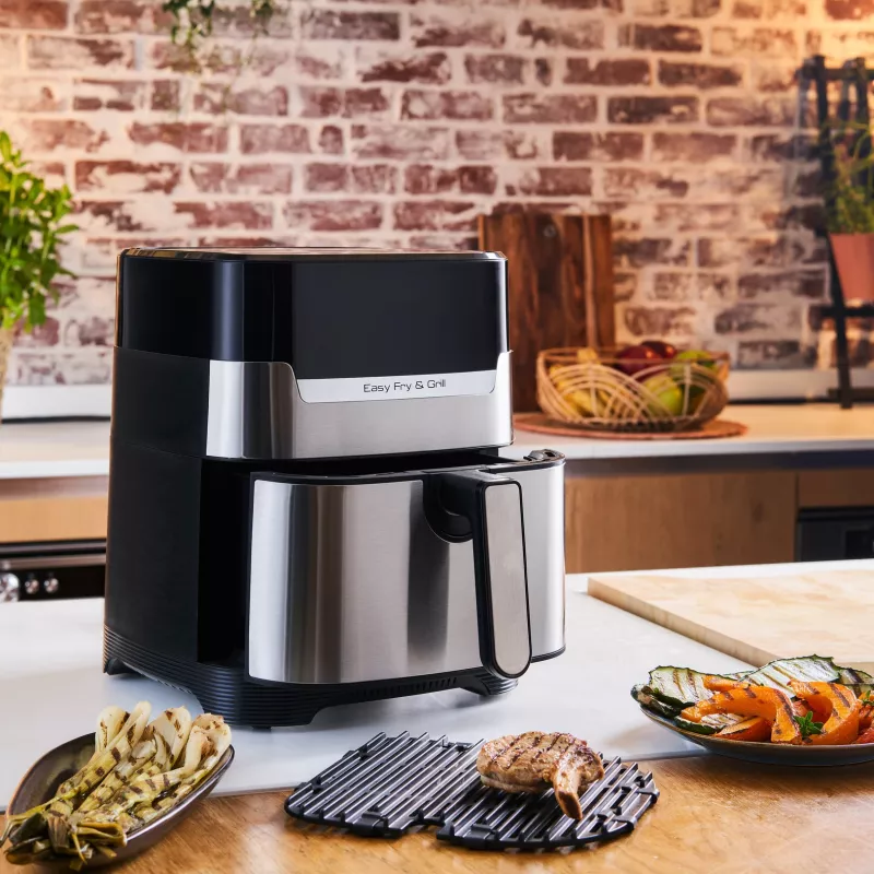 Tefal Easy Fry & Grill EY505D Viena 4,2 L Brīvstāvoša 1550 W Karstā gaisa fritieris Nerūsējošais tērauds
