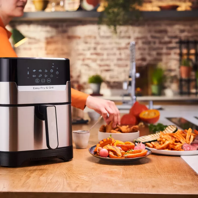 Tefal Easy Fry & Grill EY505D Viena 4,2 L Brīvstāvoša 1550 W Karstā gaisa fritieris Nerūsējošais tērauds