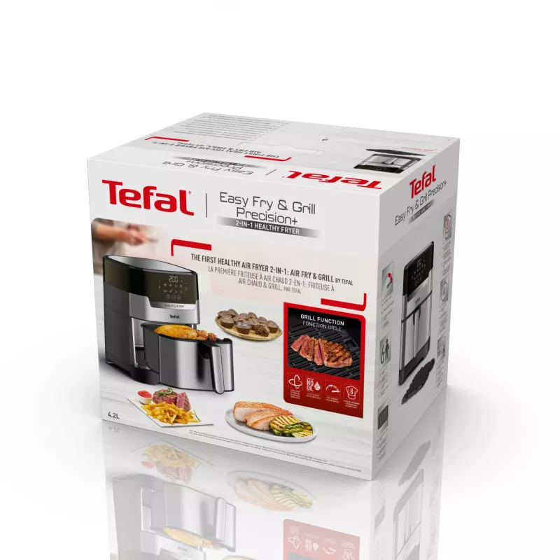 Tefal Easy Fry & Grill EY505D Viena 4,2 L Brīvstāvoša 1550 W Karstā gaisa fritieris Nerūsējošais tērauds