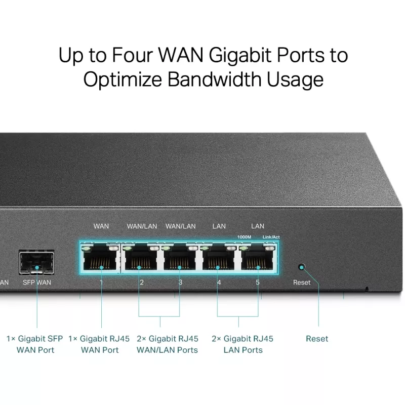 TP-Link SafeStream Gigabit Multi-WAN VPN maršrutētājs, Ethernet WAN, Gigabit Ethernet, Melns