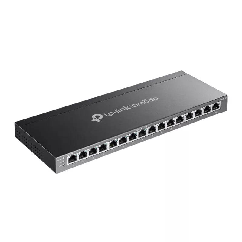 TP-Link Omada 16 portu Gigabitu viedais slēdzis ar 8 portu PoE+, pārvaldāms, L2/L2+, Gigabit Ethernet (10/100/1000), Power over Ethernet (PoE), stiprināšana statīvā
