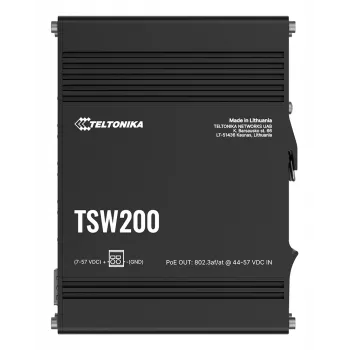 TELTONIKA TSW200 Rūpnieciskais neuzraudzītais PoE+ Gigabitu Ethernet slēdzis
