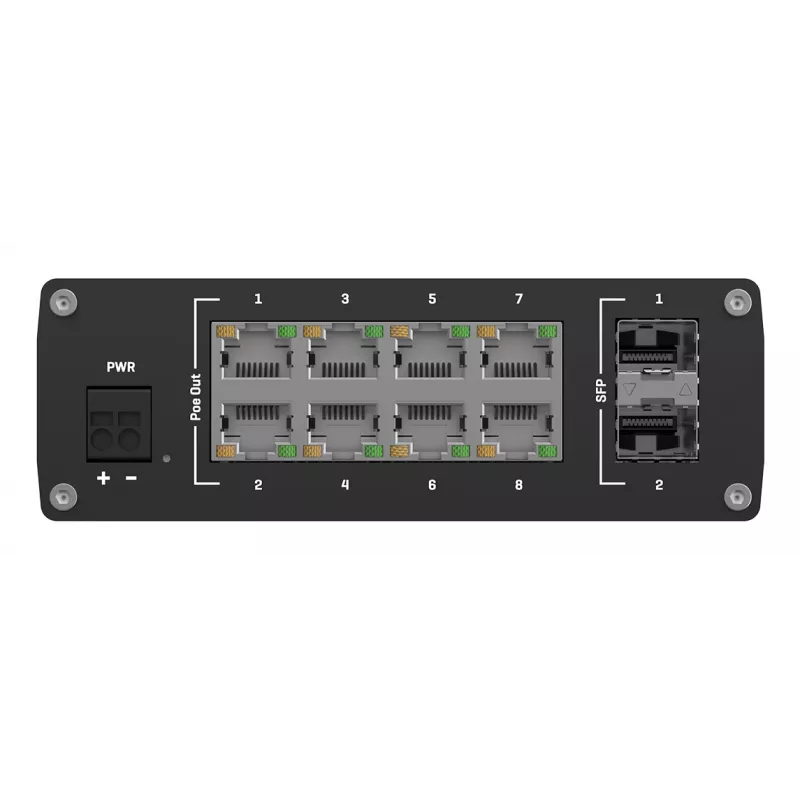 TELTONIKA TSW200 Rūpnieciskais neuzraudzītais PoE+ Gigabitu Ethernet slēdzis