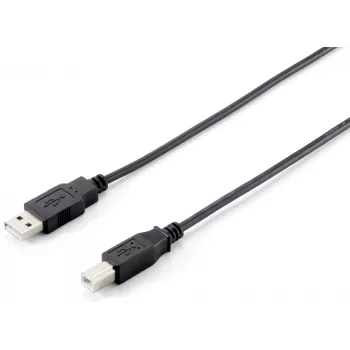 USB 2.0 Type A uz Type B kabelis Equip 128861 3.0m melns