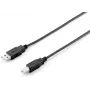USB 2.0 Type A uz Type B kabelis Equip 128861 3.0m melns
