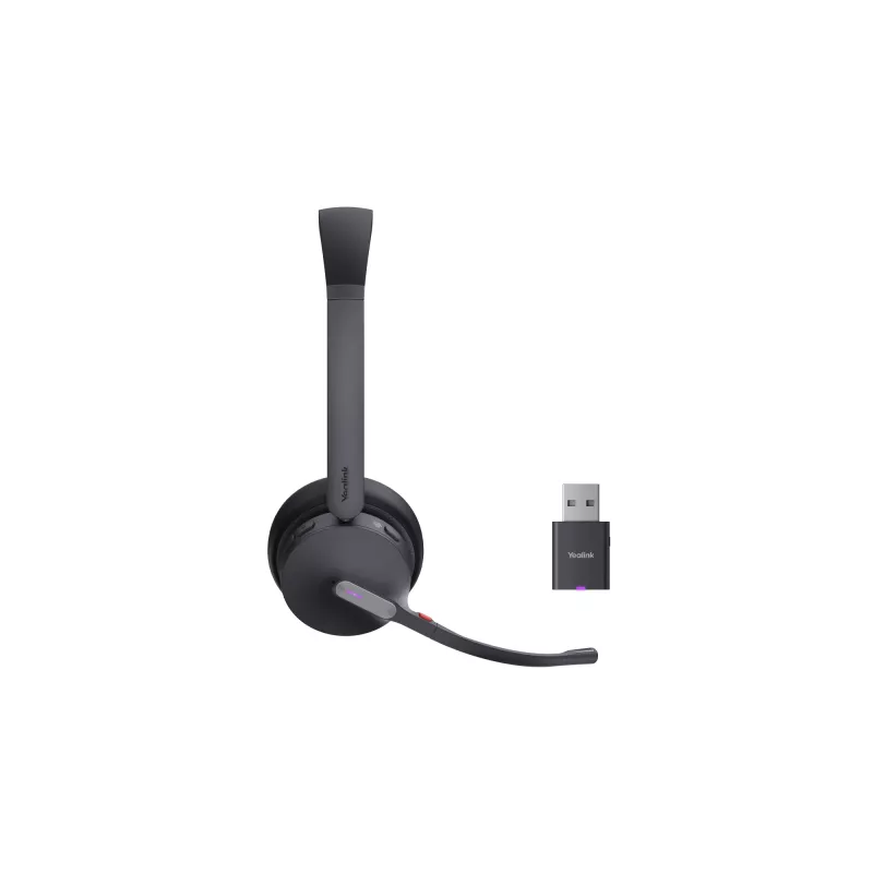 Yealink WH64 Hybrid Dual Teams bezvadu austiņas ar galvas saiti, birojam/zvanu centram, Micro-USB, Bluetooth, melna