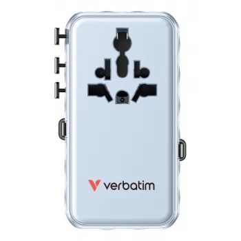 Verbatim Charge 'n' Travel 70W 2C izvelkams universāls ceļojumu adapteris zils