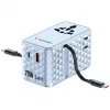 Verbatim Charge 'n' Travel 70W 2C izvelkams universāls ceļojumu adapteris zils