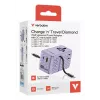 Verbatim Charge 'n' Travel 70W 2C izvelkams universāls ceļojumu adapteris, violets