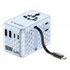 Verbatim Charge 'n' Travel 100W universāls ceļojumu adapteris ar ievelkamu kabeli, zils