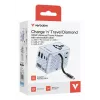 Verbatim Charge 'n' Travel 100W universāls ceļojumu adapteris ar ievelkamu kabeli, zils