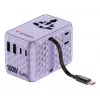 Verbatim Charge 'n' Travel 100W universāls ceļojumu adapteris ar ievelkamu kabeli, violets