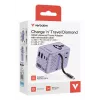 Verbatim Charge 'n' Travel 100W universāls ceļojumu adapteris ar ievelkamu kabeli, violets