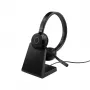 Jabra Evolve 65 TE - Link390a UC Stereo (ar statīvu), vadu un bezvadu, 20 - 20000 Hz, birojam/zvanu centram, 106,3 g, austiņas, melna