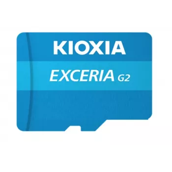 MicroSDHC atmiņas karte Kioxia EXCERIA G2 128 GB UHS-III U3 V30 A1, lasīšana 100 MB/s, rakstīšana 50 MB/s, zila