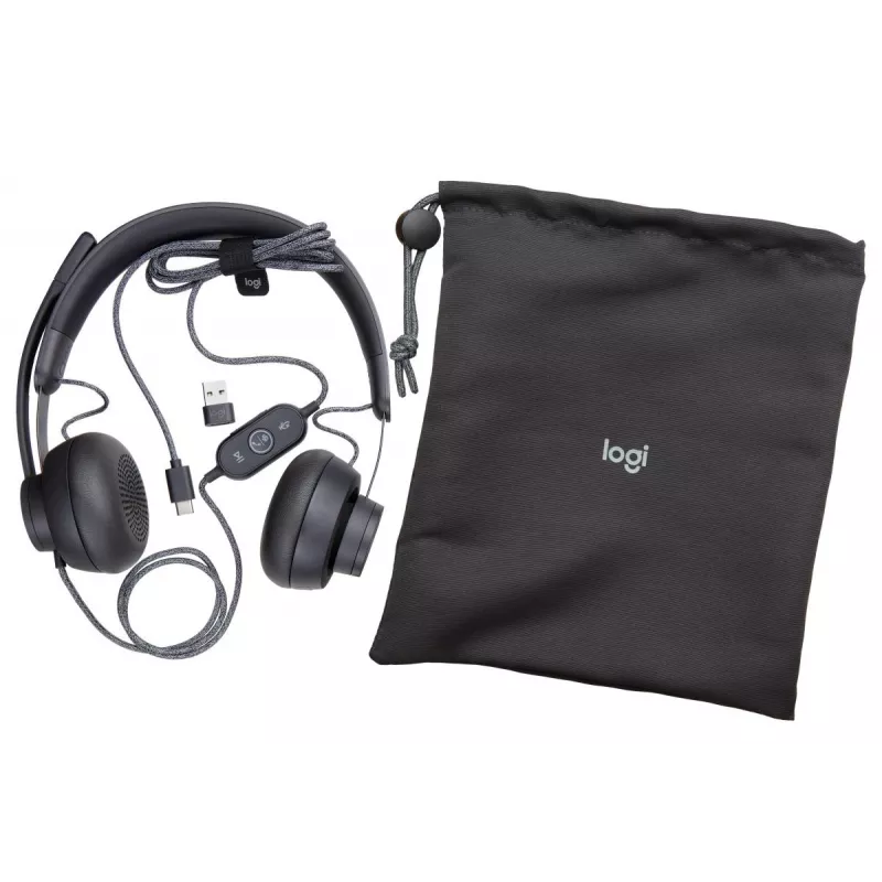 LOGITECH Zone Wired - USB-C / USB-A - Austiņas - Msft Teams Zone - Melna