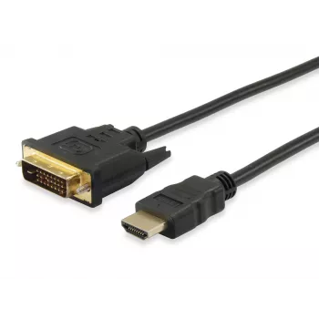 Equip HDMI uz DVI-D Single Link kabelis, 2 m, 2 m, HDMI, DVI-D, vīrišķais, vīrišķais, zelts