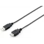 USB 2.0 Type A pagarinātājkabelis, vīrišķais-sieviešu, Equip 128852, 5 m, melns