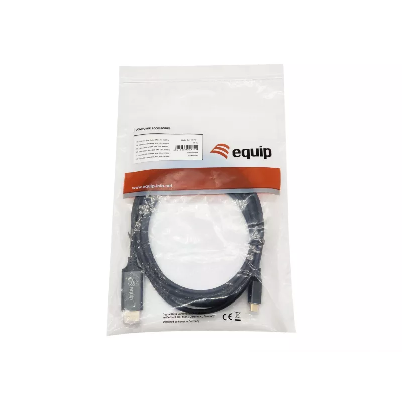 Equip USB-C uz HDMI kabelis, M/M, 3,0 m, 4K/60Hz, 3 m, USB Type-C, HDMI Type A (standarta), vīrišķais, vīrišķais, taisns