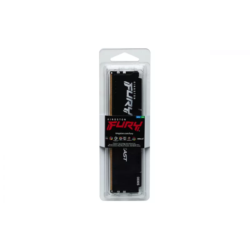 Kingston Technology FURY Beast 16GB 5600MT/s DDR5 CL36 DIMM Melns