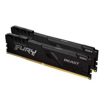 Kingston Technology FURY Beast 32GB 3200MT/s DDR4 CL16 DIMM (komplekts no 2) 1Gx8 melns