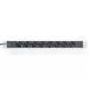 DIGITUS 1U Alumīnijs PDU, rackmountable rated power: 16A, 4000W, 250VAC 50/60Hz, 8x safety outlets