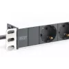 DIGITUS 1U Alumīnijs PDU, rackmountable rated power: 16A, 4000W, 250VAC 50/60Hz, 8x safety outlets