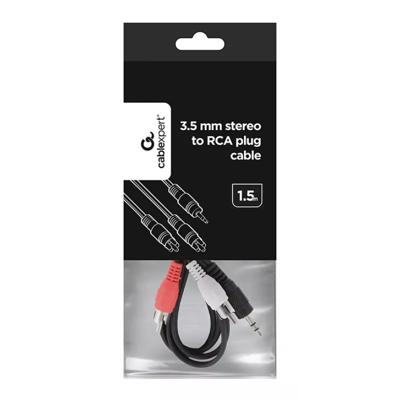 GEMBIRD 3,5 mm stereo–RCA spraudņu kabelis 1,5 m