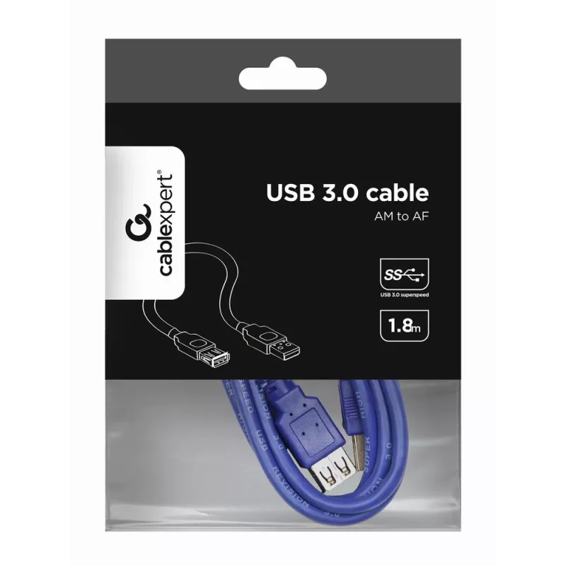 GEMBIRD USB 3.0 pagarinātāja kabelis 2.0 m
