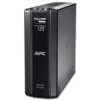 APC Back-UPS Pro, 1500VA/865W, Tower, 230V, 10x IEC C13 izejas, AVR, LCD, lietotāja nomaināms akumulators