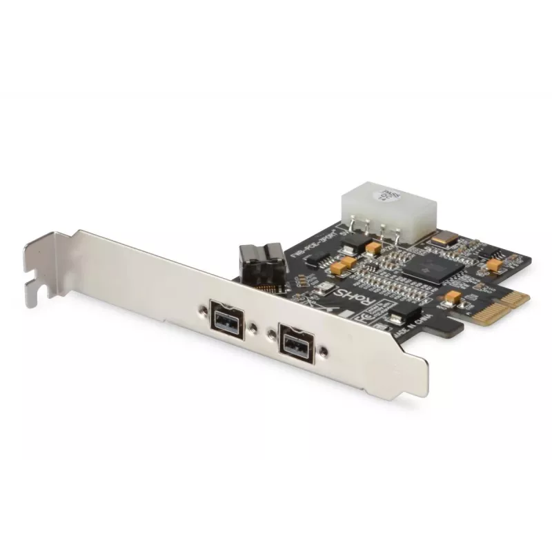 DIGITUS IEEE 1394b saskarnes karte, PCI-e ar 3 pieslēgvietām, 2x 9 kontaktu ārējā +1x 9 kontaktu iekšējā