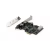 DIGITUS IEEE 1394b saskarnes karte, PCI-e ar 3 pieslēgvietām, 2x 9 kontaktu ārējā +1x 9 kontaktu iekšējā