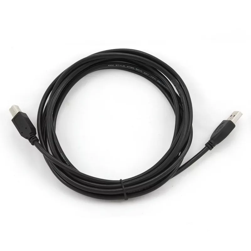 GEMBIRD USB 2.0 A-spraudnis B-spraudnis kabelis 3 m (10 pēdas) - melns/ vairumiepakojums (ccp-USB2-ambm-10)