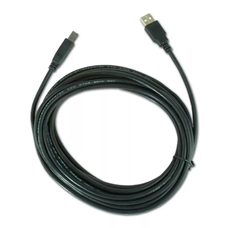 USB kabelis, Gembird 4.5m USB 2.0 A/B M, melns, vīrišķais/vīrišķais