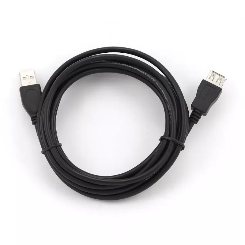 GEMBIRD USB 2.0 Type-A uz USB Type-A pagarinātāja kabelis (AM/AF), 1m - melns