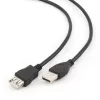 GEMBIRD USB 2.0 Type-A uz USB Type-A pagarinātāja kabelis (AM/AF), 1m - melns