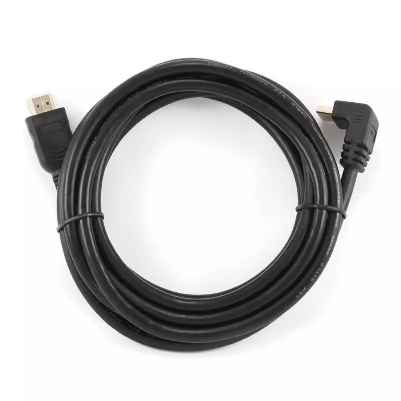 GEMBIRD High Speed HDMI kabelis ar Ethernet, 90 grādu uz augšu vērsts savienotājs, 3m