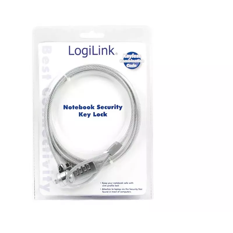 LogiLink NBS002 klēpjdatoru drošības slēdzene ar kombinācijas kabeli 1,5 m